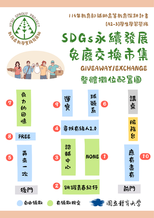 【歡迎蒞臨選物】SDGs永續發展免廢交換市集(5/23)圖片